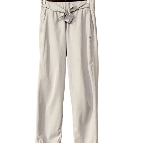 Apana Putty Grey Paperbag High Waist Belted Pants - Picture 4 of 8